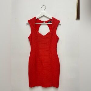 Guess Vibrant Red Backless Dress Runs Small Size 10